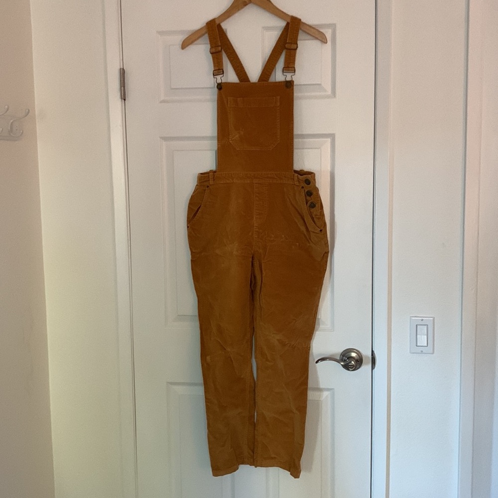 Modcloth Rust Brown Corduroy Overalls Jumpsuit
